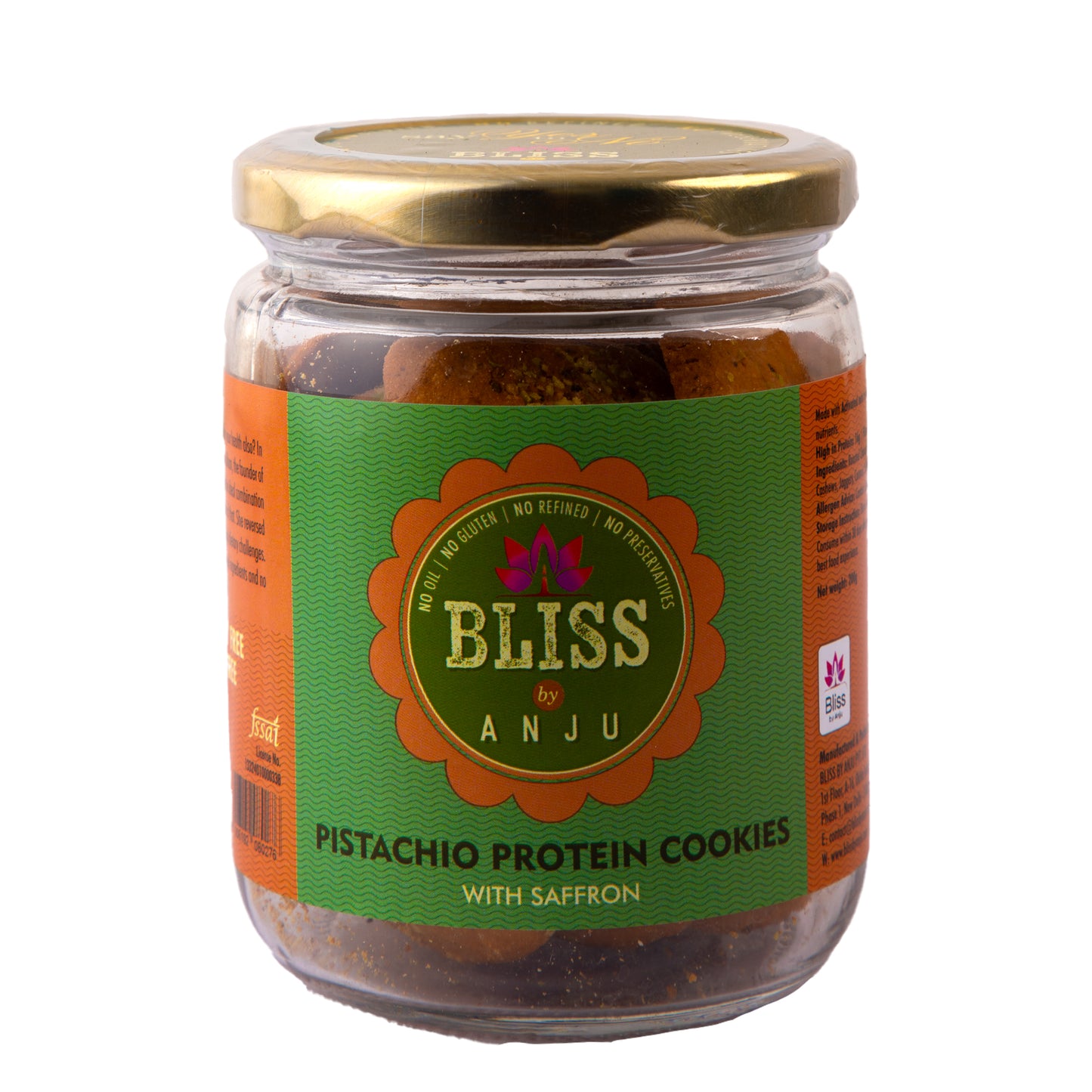 PISTACHIO PROTEIN COOKIES WITH SAFFRON (SMALL)