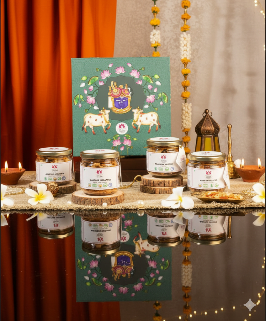 Grand Diwali Celebration Gift Hamper| Almond Biscotti, Almond Makhana Granola, Makhana Mathri, Multi Seeds Ladoo