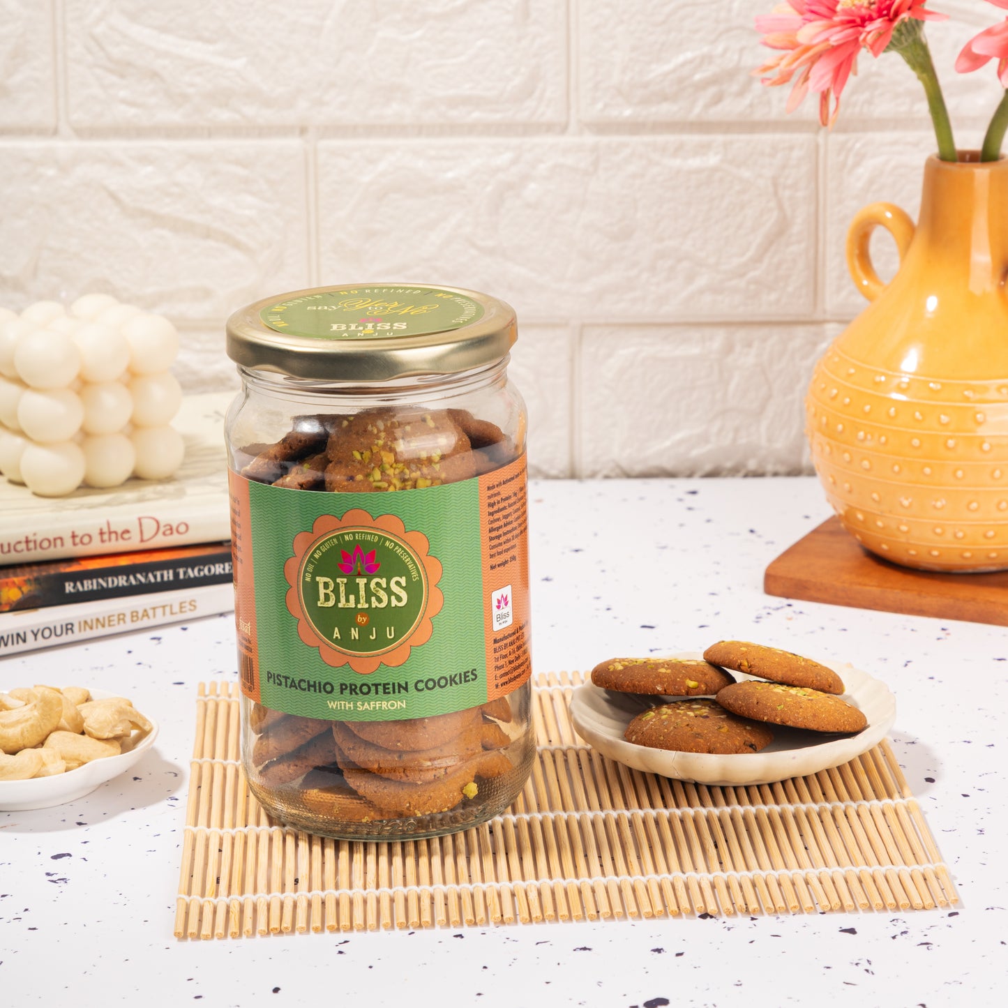 PISTACHIO PROTEIN COOKIES WITH SAFFRON (BIG)