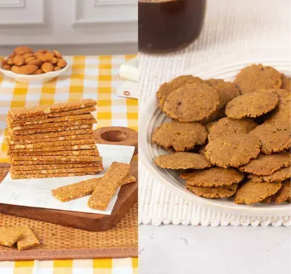 Almond Biscotti Nut Based 200g + Achari Channa Mathri 200g