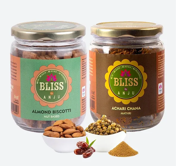 Almond Biscotti Nut Based 200g + Achari Channa Mathri 200g
