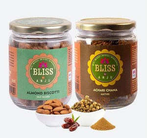 Almond Biscotti Nut Based 200g + Achari Channa Mathri 200g