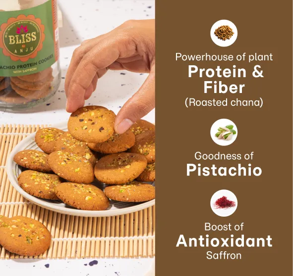 Channa Sattu Pistachio Protein Cookies (Small)