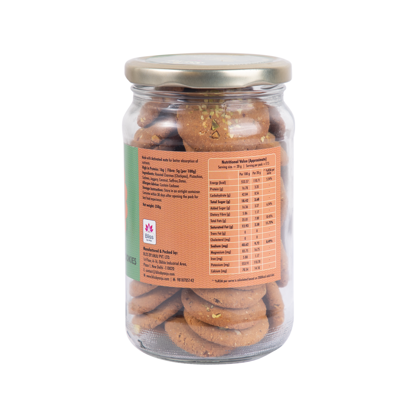 PISTACHIO PROTEIN COOKIES WITH SAFFRON (BIG)