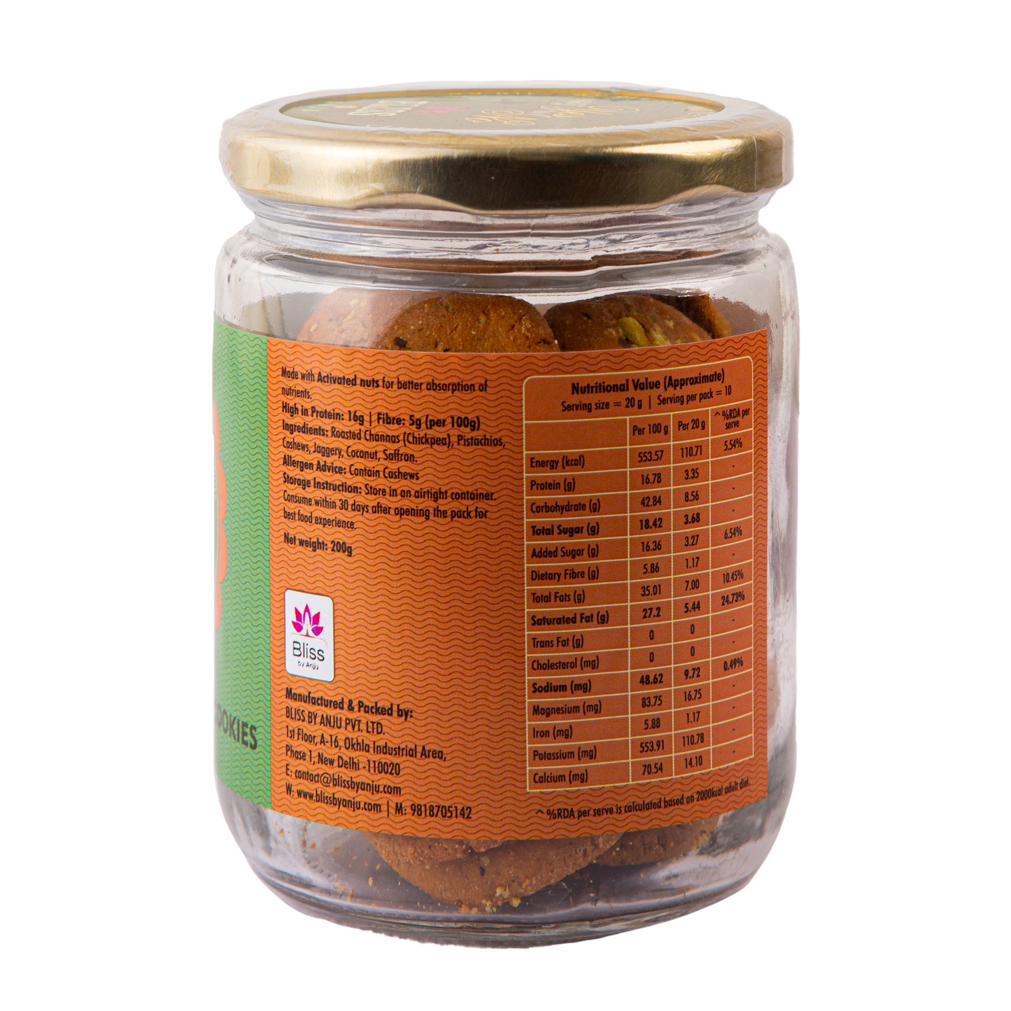 PISTACHIO PROTEIN COOKIES WITH SAFFRON (SMALL)