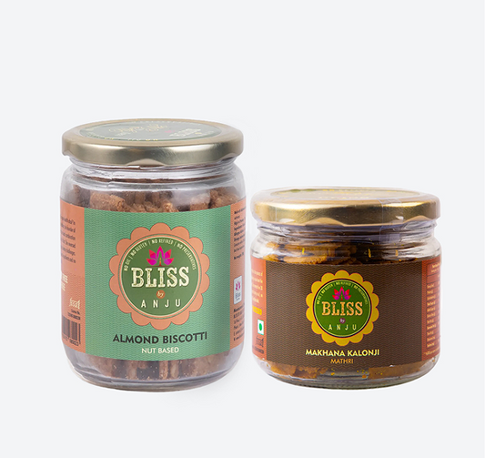 Almond Biscotti Nut Based 200g + Makhana Kalonji Mathri 150g