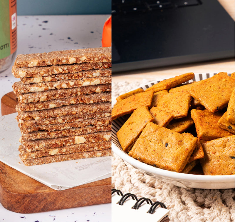 Chocolate Almond Biscotti 200g +  Amaranth Protein Peri Peri Bites 150g