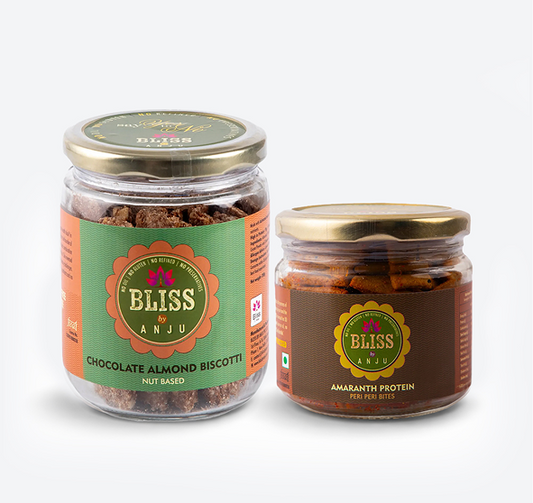 Chocolate Almond Biscotti 200g +  Amaranth Protein Peri Peri Bites 150g