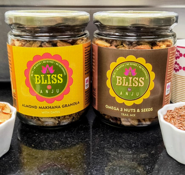 Almond Makhana Granola with Dates 250g + Omega 3 Nuts & Seeds Trail Mix 250g