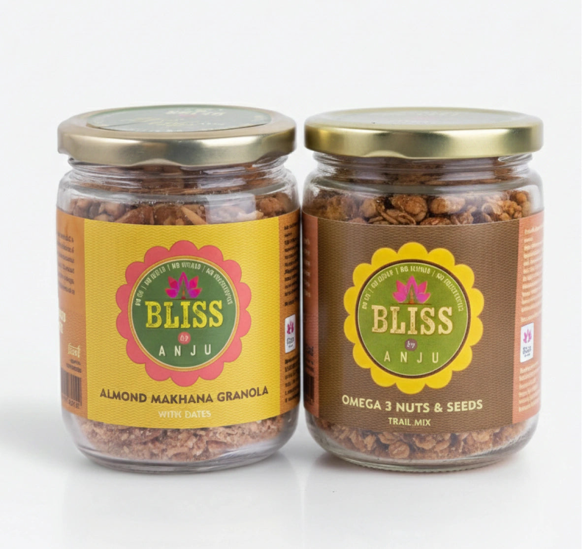 Almond Makhana Granola with Dates 250g + Omega 3 Nuts & Seeds Trail Mix 250g