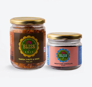 Vegan Dark Chocolate Burfee 150g + Omega 3 Nuts & Seeds Trail Mix 250g