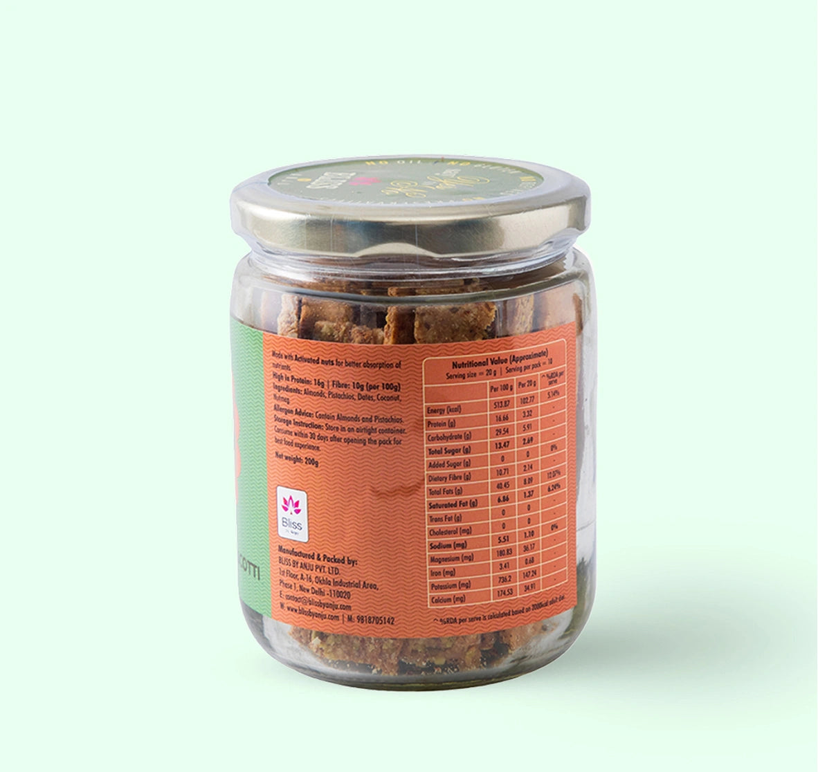 Pistachio Almond Biscotti Nut Based