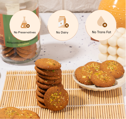 Channa Sattu Pistachio Protein Cookies (Small)