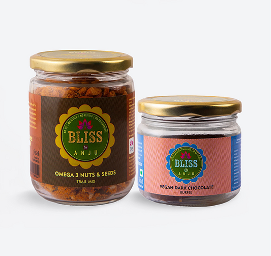 Vegan Dark Chocolate Burfee 150g + Omega 3 Nuts & Seeds Trail Mix 250g